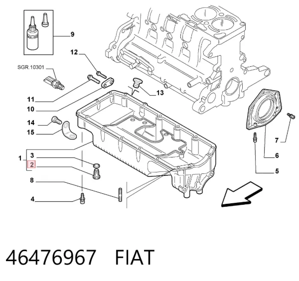 Пробка поддона двигателя 46476967 Fiat/Alfa/Lancia