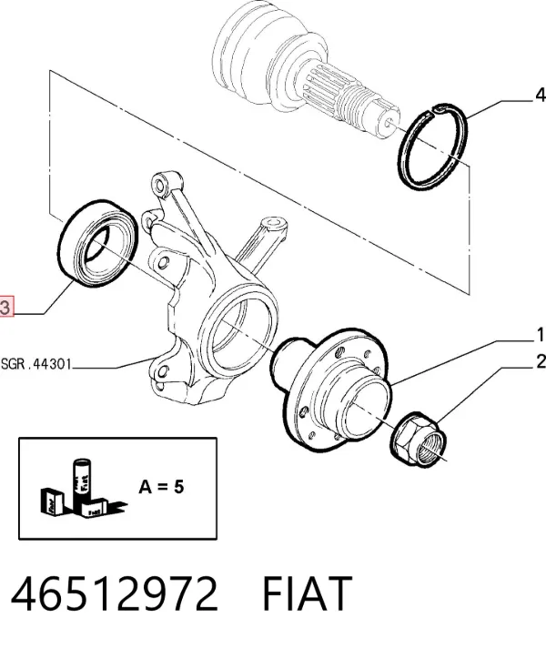 Подшипник ступицы 46512972 Fiat/Alfa/Lancia