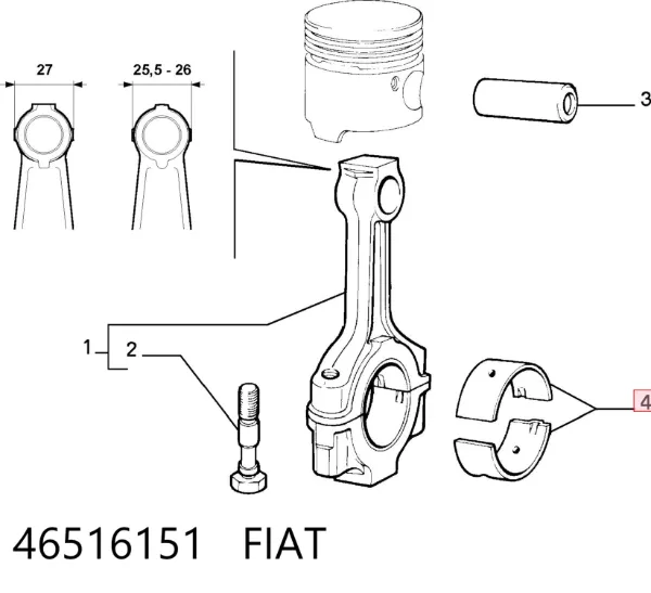 Вкладыши шатунные, 2-й ремонт 46516151 Fiat/Alfa/Lancia