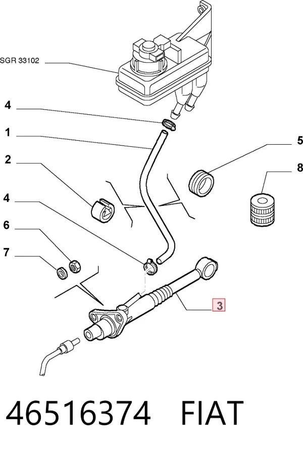 Главный цилиндр сцепления 46516374 Fiat/Alfa/Lancia