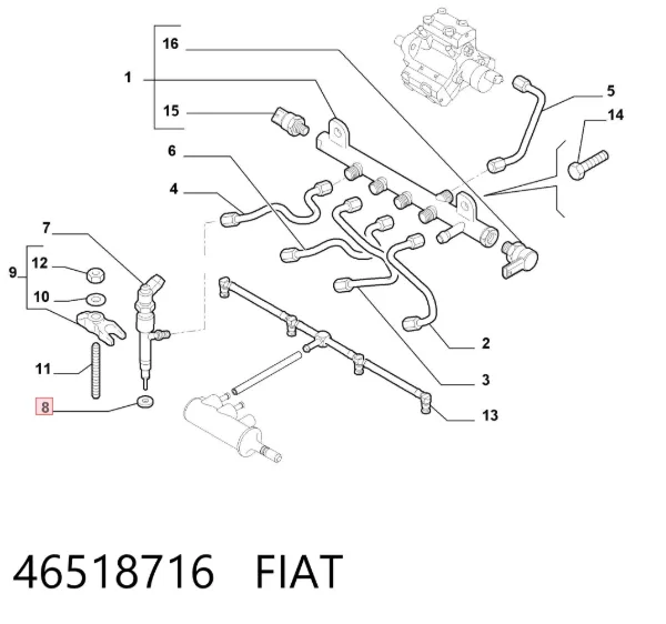 Кольцо форсунки 46518716 Fiat/Alfa/Lancia