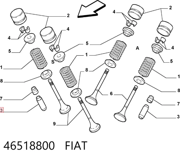 Направляющая клапана 46518800 Fiat/Alfa/Lancia