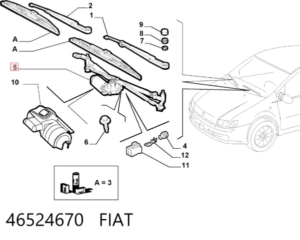 Трапеция дворников 46524670 Fiat/Alfa/Lancia