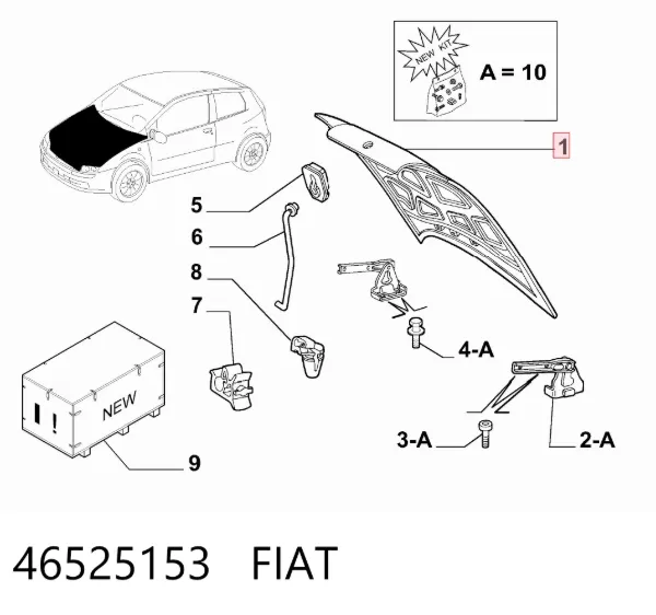 Капот 46525153 Fiat/Alfa/Lancia