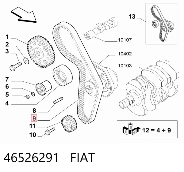 Ремень ГРМ 46526291 Fiat/Alfa/Lancia