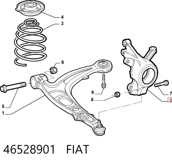 Цапфа передняя правая 46528901 Fiat/Alfa/Lancia