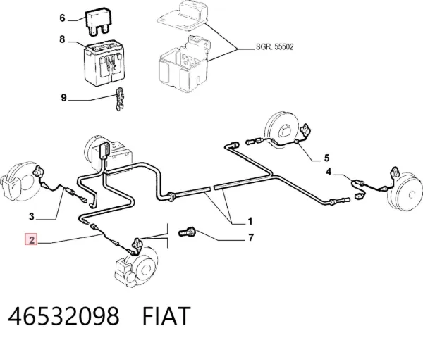 Датчик АБС (ABS) передний левый 46532098 Fiat/Alfa/Lancia