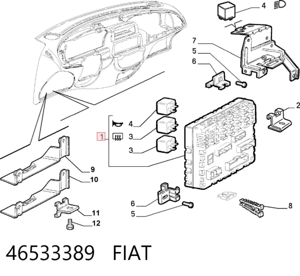 Блок предохранителей задний салонный 46533389 Fiat/Alfa/Lancia