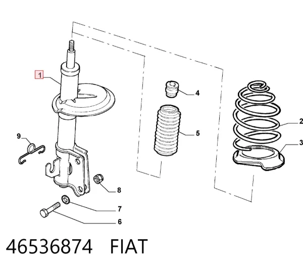 Амортизатор передний 46536874 Fiat/Alfa/Lancia