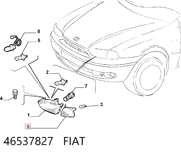 Поворотник левый 46537827 Fiat/Alfa/Lancia