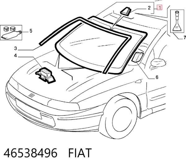 Лобовое стекло 46538496 Fiat/Alfa/Lancia