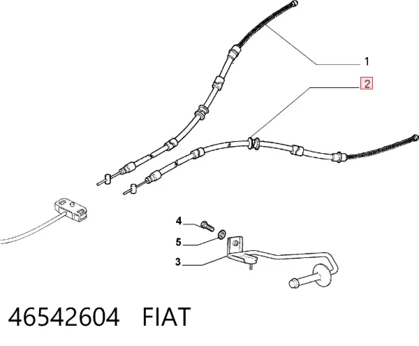 Трос ручника 46542604 Fiat/Alfa/Lancia