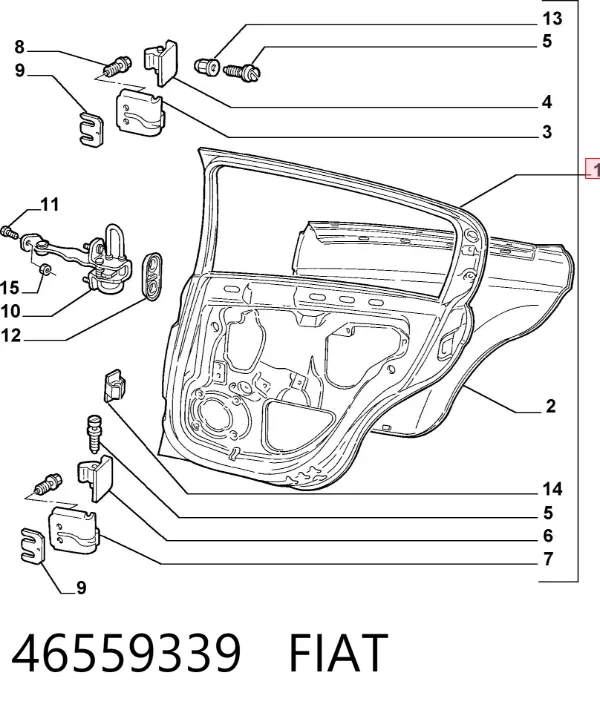 Дверь задняя левая Alfa Romeo 147 937