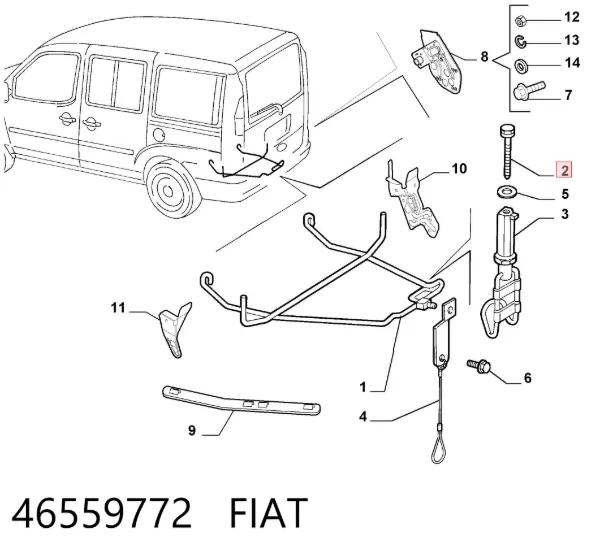 Болт креплення запасного колеса 46559772 Fiat/Alfa/Lancia