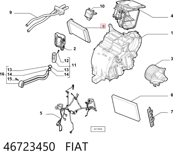 Радиатор печки 46723450 Fiat/Alfa/Lancia