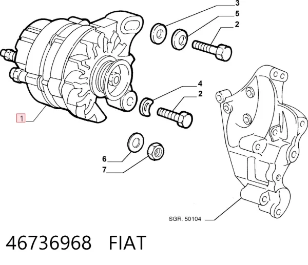 Генератор 46736968 Fiat/Alfa/Lancia