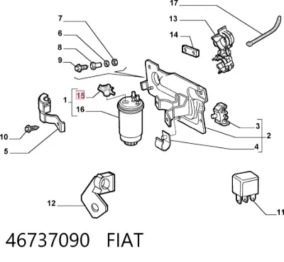 Обратный клапан возврата топлива FIAT 46737090