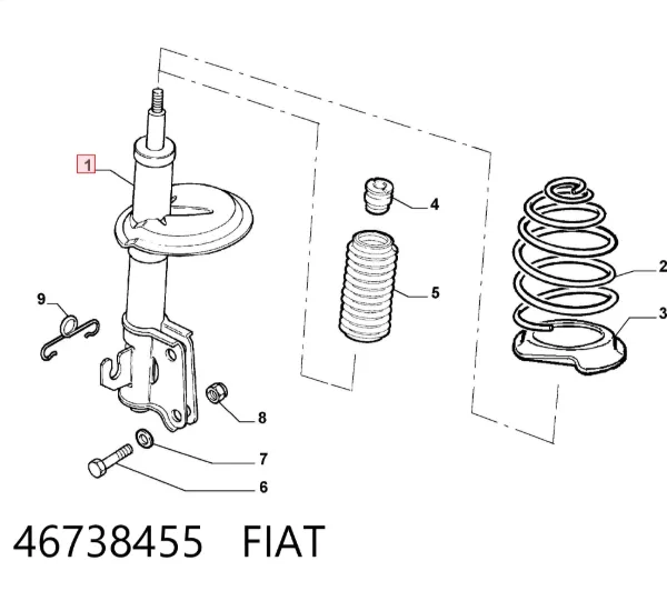 Амортизатор передний 46738455 Fiat/Alfa/Lancia