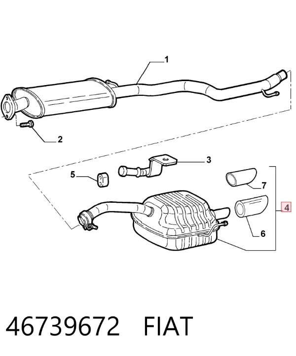 Глушитель задний 46739672 Fiat/Alfa/Lancia