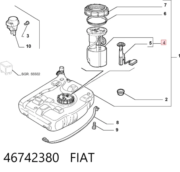 Бензонасос 46742380 Fiat/Alfa/Lancia