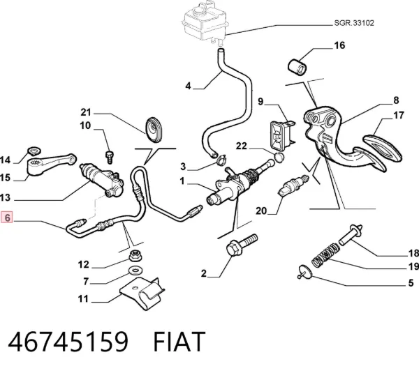 Шланг сцепления 46745159 Fiat/Alfa/Lancia