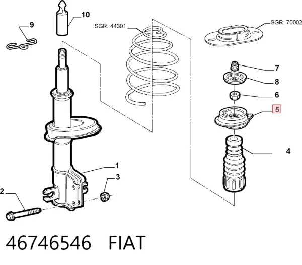 Опора переднего амортизатора 46746546 Fiat/Alfa/Lancia
