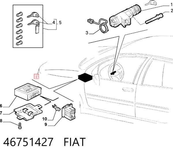 Замок зажигания 46751427 Fiat/Alfa/Lancia