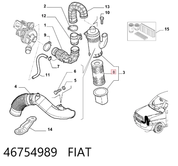 Воздушный фильтр 46754989 Fiat/Alfa/Lancia
