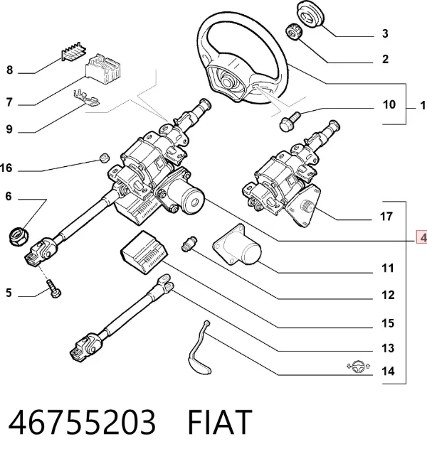 Рулевая колонка 46755203 Fiat/Alfa/Lancia