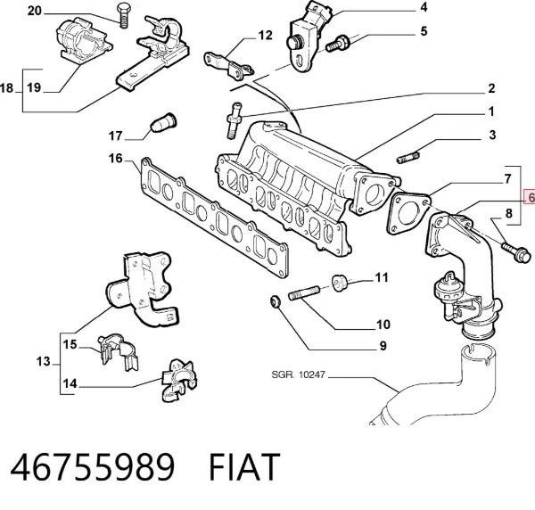 Дроссельная заслонка 46755989 Fiat/Alfa/Lancia