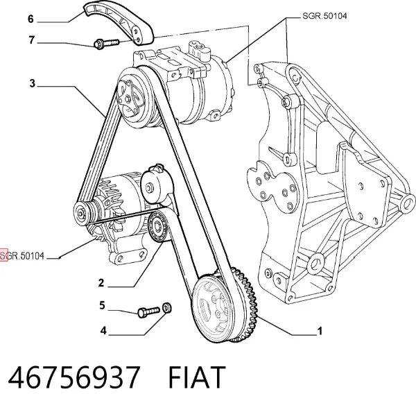 Паразитный ролик 46756937 Fiat/Alfa/Lancia