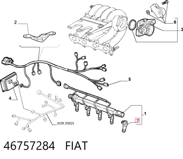 Топливные форсунки 46757284 Fiat/Alfa/Lancia