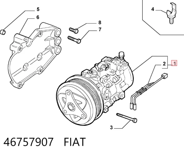 Компрессор кондиционера 46757907 Fiat/Alfa/Lancia