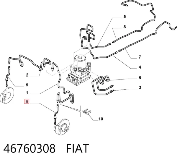 Шланг тормозной передний 46760308 Fiat/Alfa/Lancia