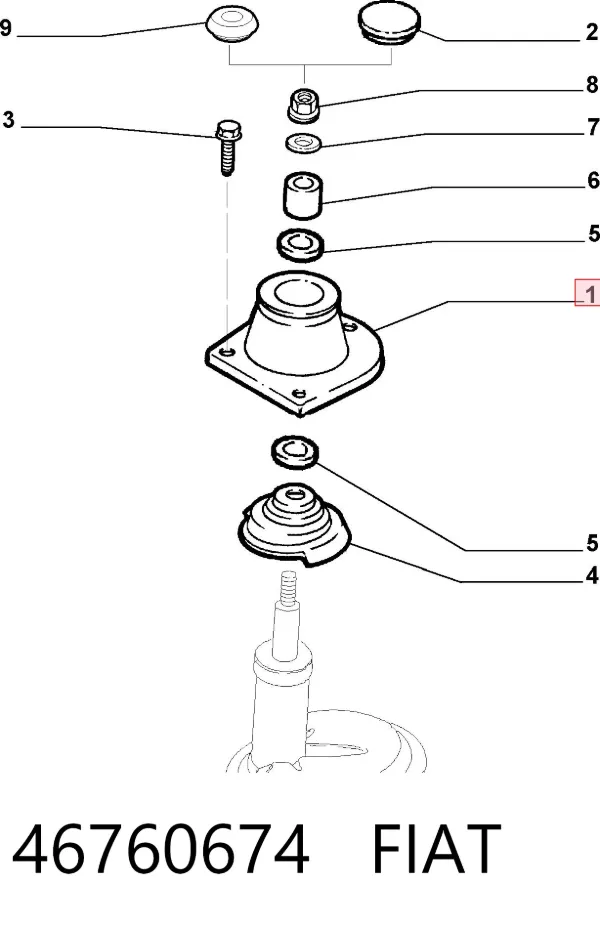 Опора амортизатора переднего левого 46760674 Fiat/Alfa/Lancia