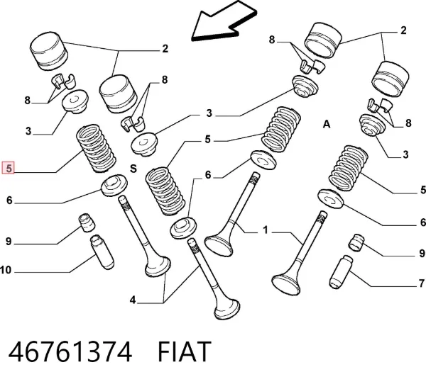 Пружина клапана 46761374 Fiat/Alfa/Lancia