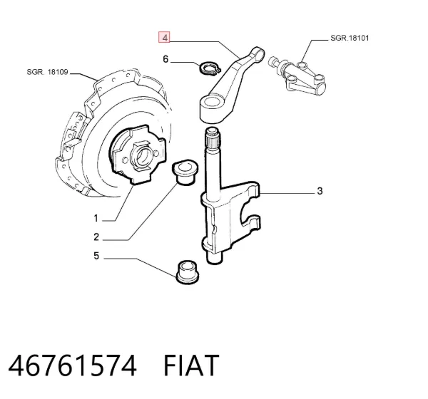 Рычаг вилки сцепления 46761574 Fiat/Alfa/Lancia