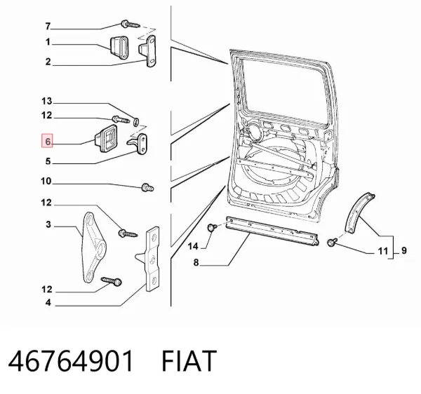 Ограничитель сдвижной двери, на кузове центральный 46764901 Fiat/Alfa/Lancia