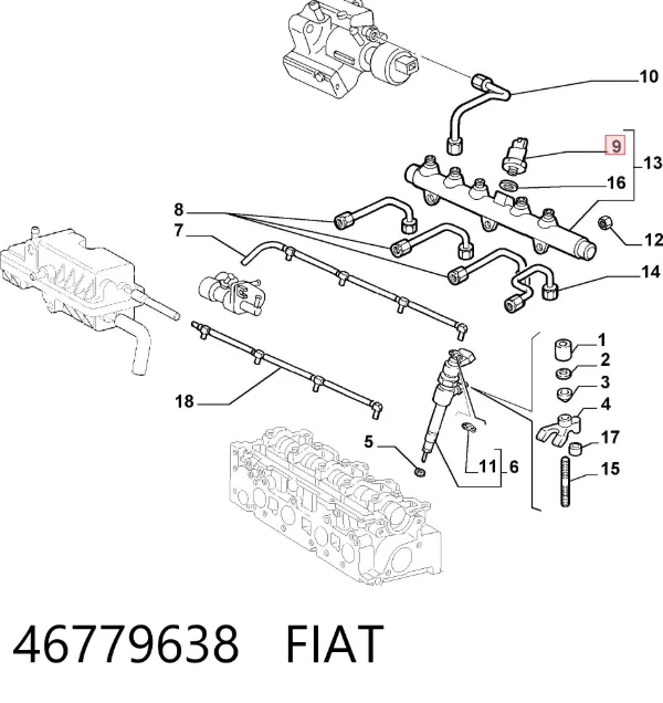 Датчик давления топлива 46779638 Fiat/Alfa/Lancia