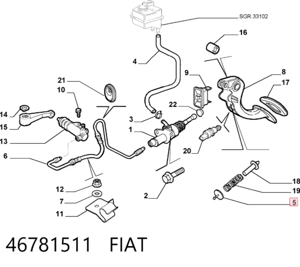 Ремкомплект рабочего цилиндра сцепления 46781511 Fiat/Alfa/Lancia