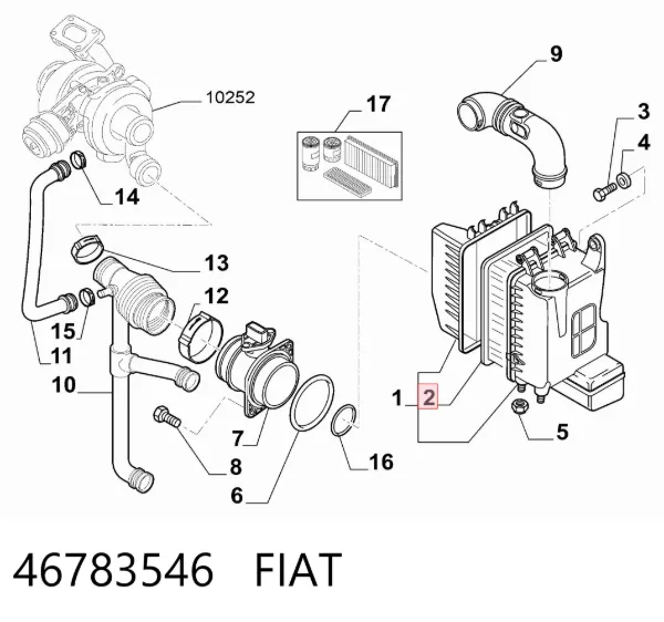 Воздушный фильтр 46783546 Fiat/Alfa/Lancia