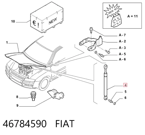 Амортизатор капота 46784590 Fiat/Alfa/Lancia
