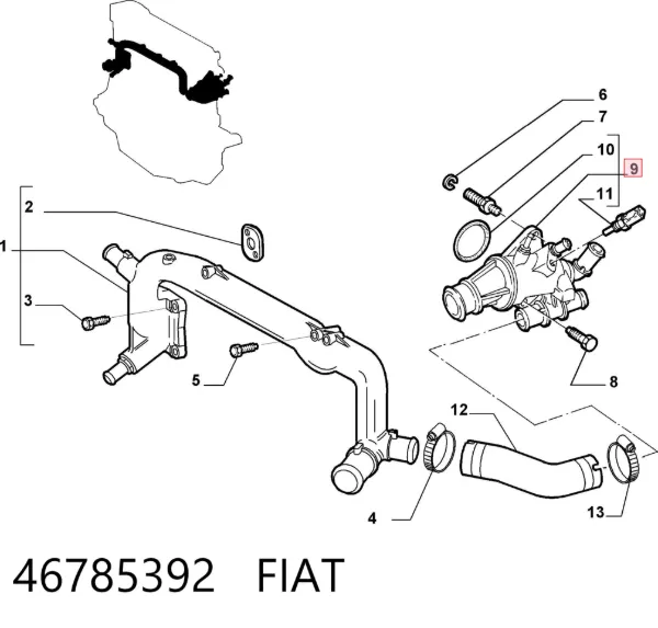Термостат 46785392 Fiat/Alfa/Lancia