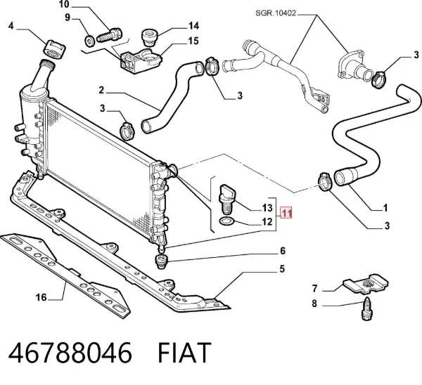 Радиатор 46788046 Fiat/Alfa/Lancia