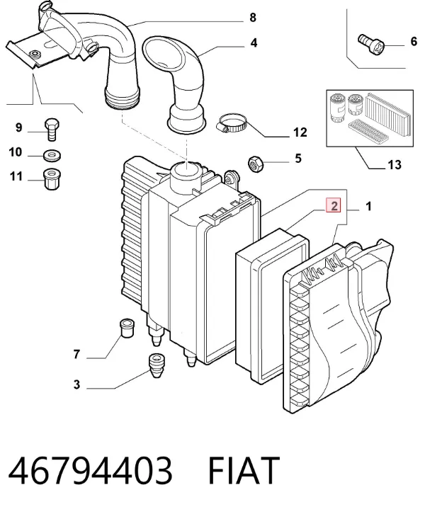Воздушный фильтр 46794403 Fiat/Alfa/Lancia