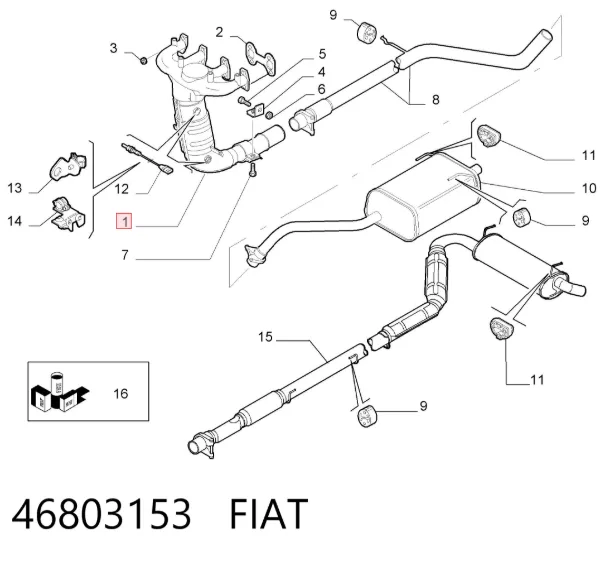 Катализатор 46803153 Fiat/Alfa/Lancia