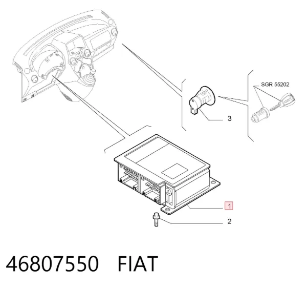 Модуль-процессор управления подушкой безопасности (ЭБУ AIRBAG) 46807550 Fiat/Alfa/Lancia