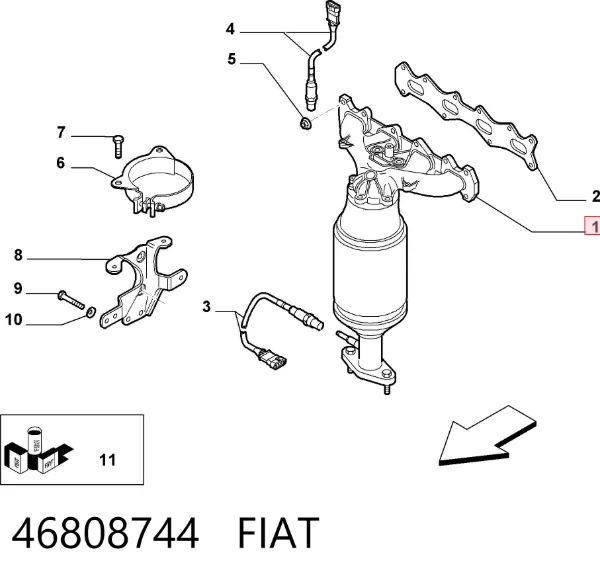 Катализатор 46808744 Fiat/Alfa/Lancia