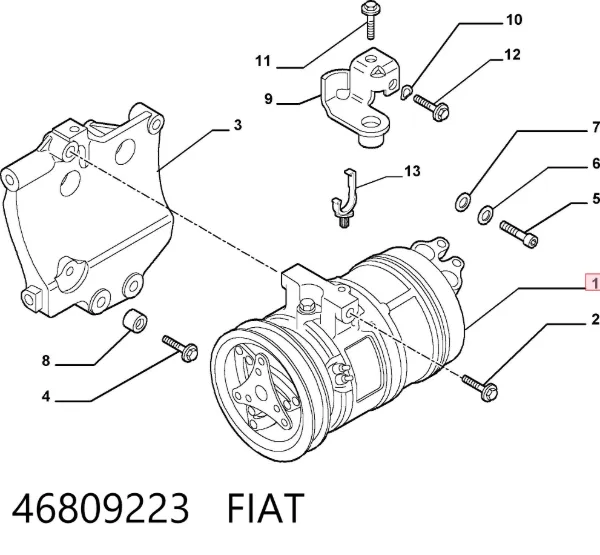 Компрессор кондиционера 46809223 Fiat/Alfa/Lancia