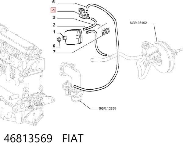 Переключающий клапан системы подачи воздуха 46813569 Fiat/Alfa/Lancia